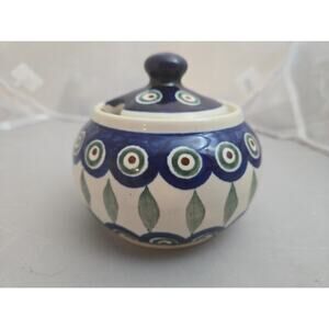 Polish Pottery Sugar Bowl – Handmade Stoneware by Zaklady Boleslawiec